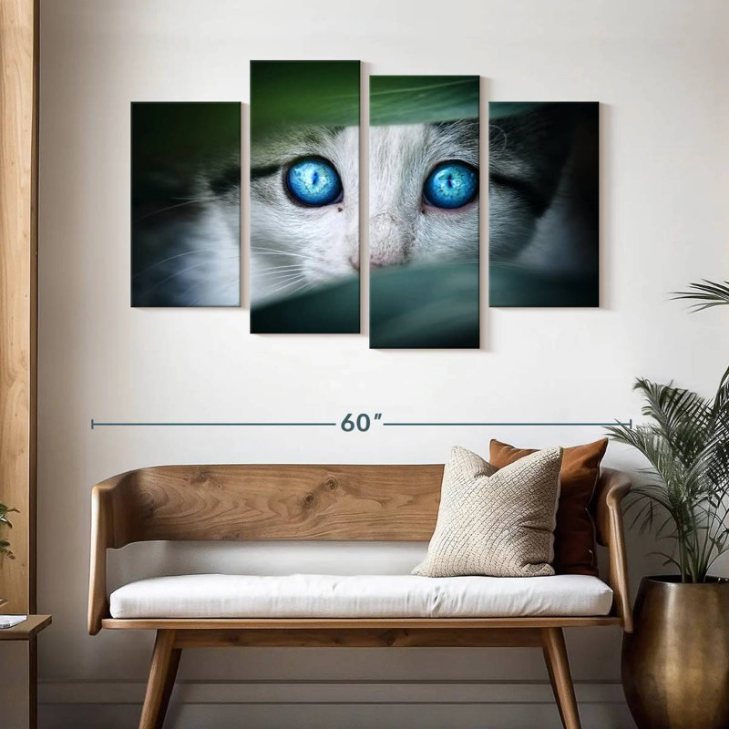 Chat aux yeux de cristal Brampt, H 32 po x l 52 po
