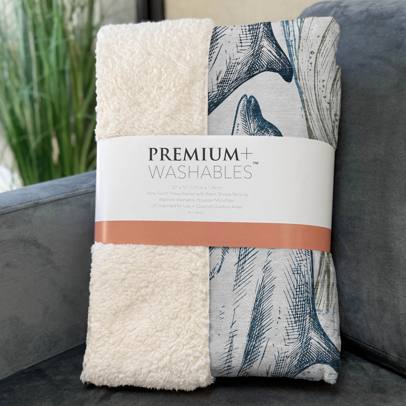 Addison Machine Washable Sherpa Dolphin Throw Blanket