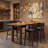 Farmhouse 63" Solid Wood Bar Table, Rectangular Counter Height Table with Open U-Shape Legs