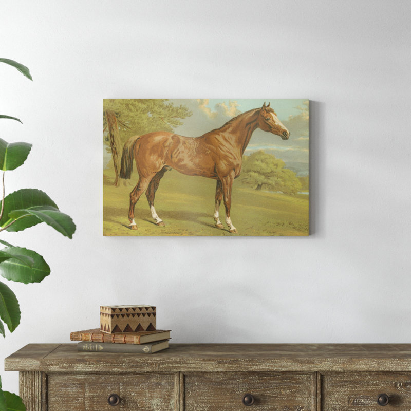 «Cassells Thoroughbred I», peinture sur toile, H 12 po x l 18 po