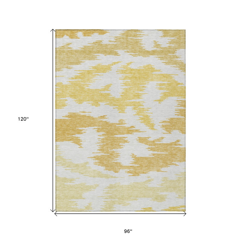 Tapis intérieur lavable abstrait 8 pi x 10 pi beige