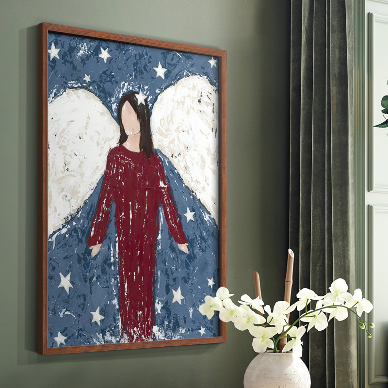 Angels Chacun II, reproduction encadrée - bois massif, Brun, H 10 po x l 8 po