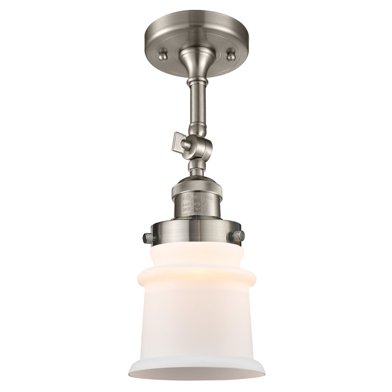 Plafonnier semi-encastré 1 lumière 6 po Alexandira, Ampoule non incluse, Blanc mat, Or satiné