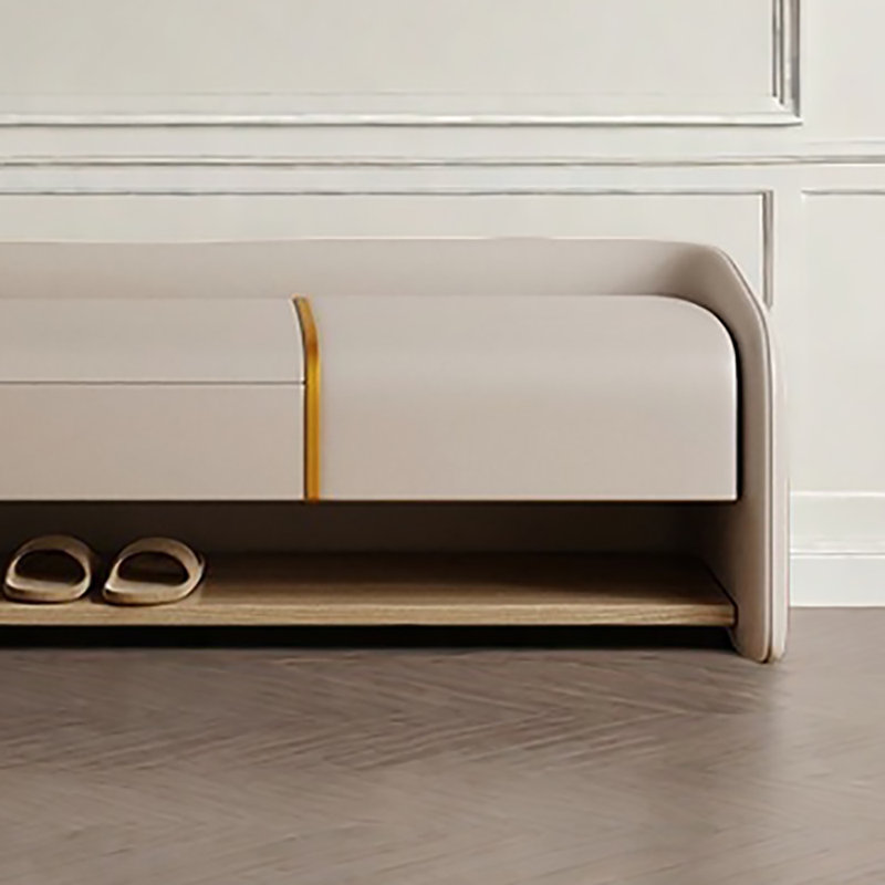Tabouret avec rangement à chaussures 47,2 po, Beige