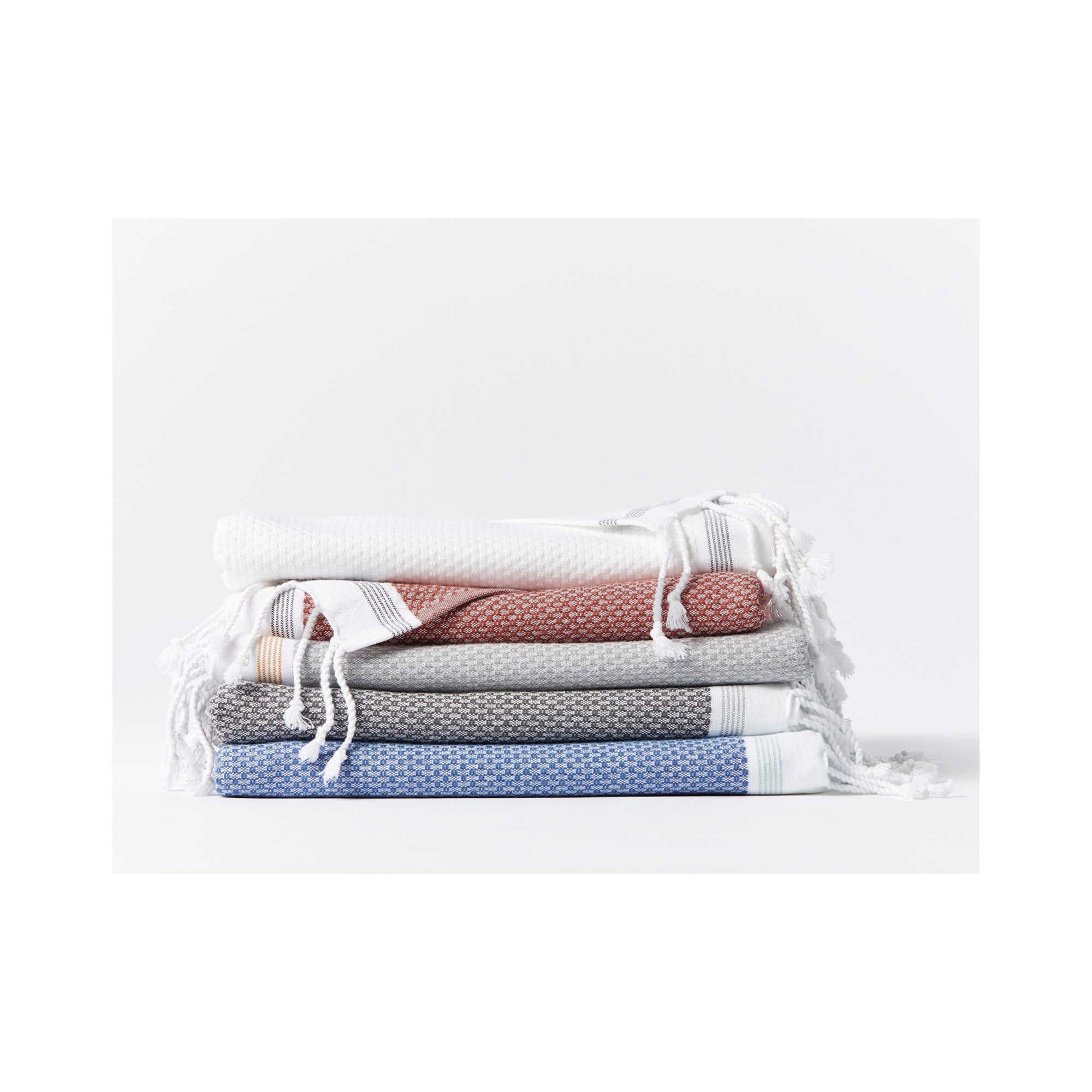 Mediterranean Organic Bath Towel, Alpine White/Slate, Bath Towel