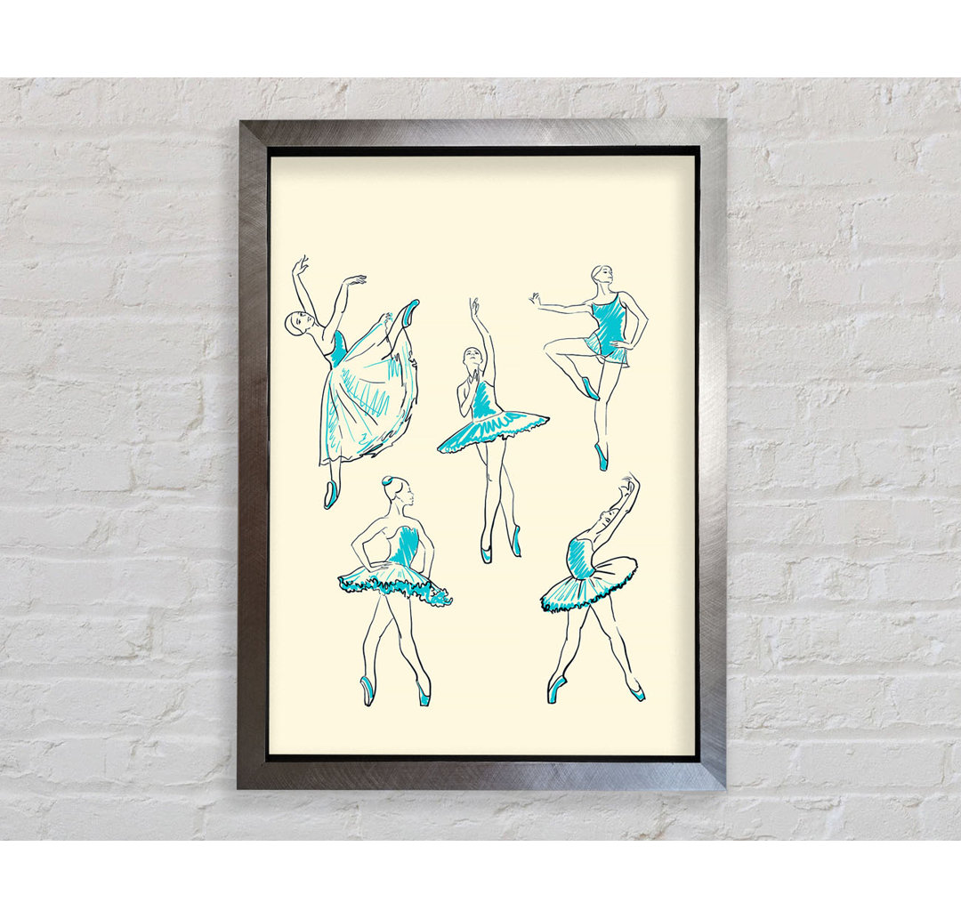 Gerahmtes Wandbild Blue Ballerina 3