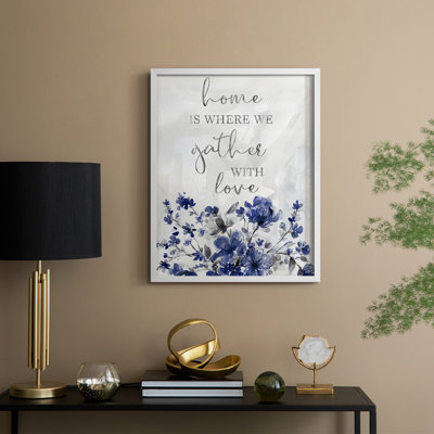 «Gather With Love», reproduction encadrée - bois massif