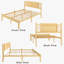 Structure de lit double en bois massif robuste de 14 po avec tête de lit, support à lattes en métal, assemblage facile-50333032
