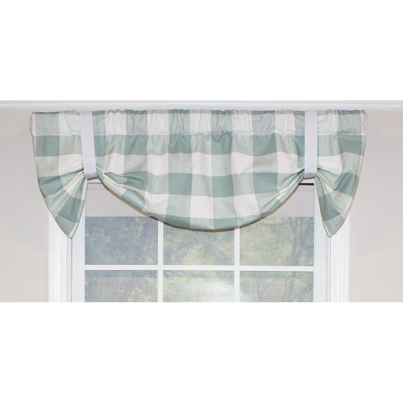 Checkered Swag Window Valance, Sage