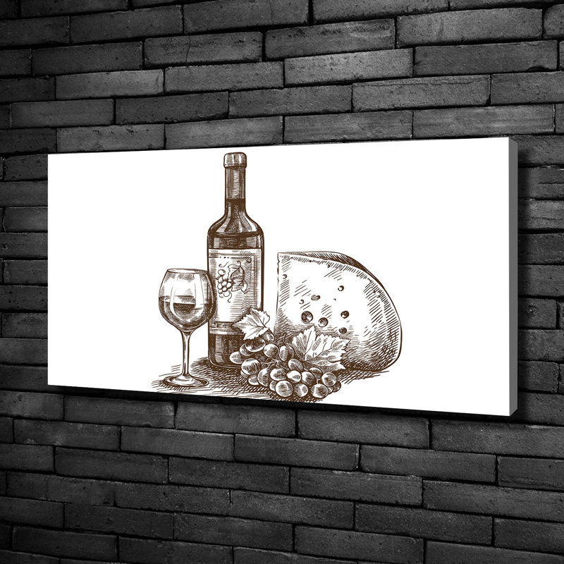 Wine and Snacks 1 Piece Wall Art on Canvas