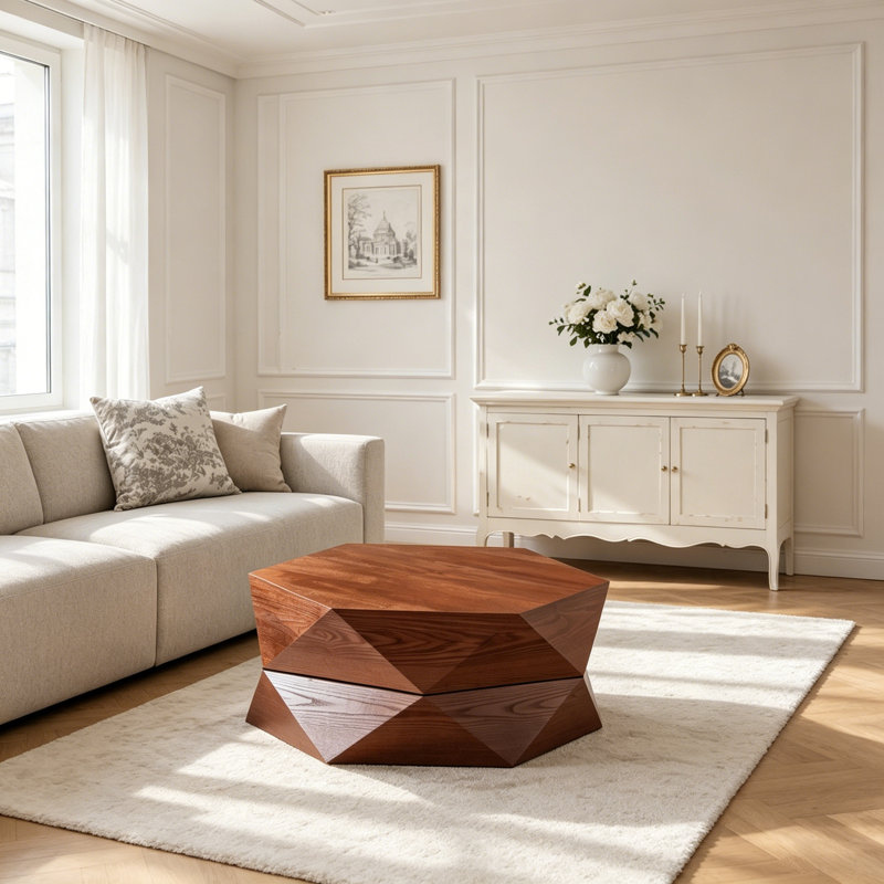 Table basse avec rangement, Reddish Brown, 36.61"W