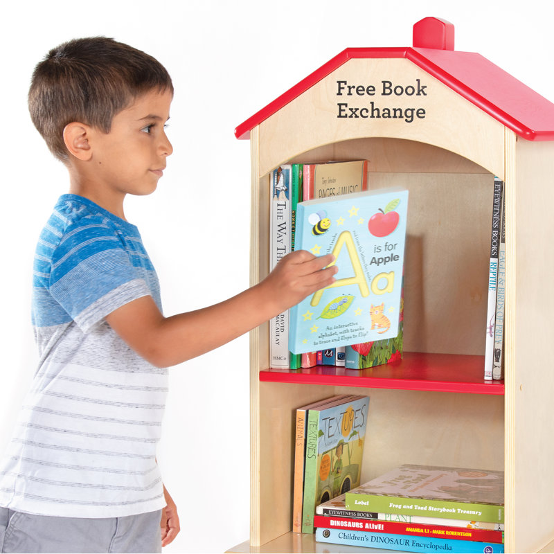 Birch 42" Tall Kids' Book Stand with 3 Shelves