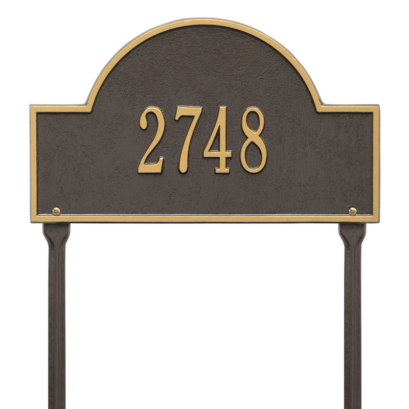 Plaque d'adresse sur 1 ligne, Bronze et doré, Oui