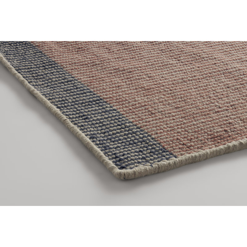 Bousta Wool Striped Area Rug in Orange/Yellow/Gray, Rectangle 5' x 8'