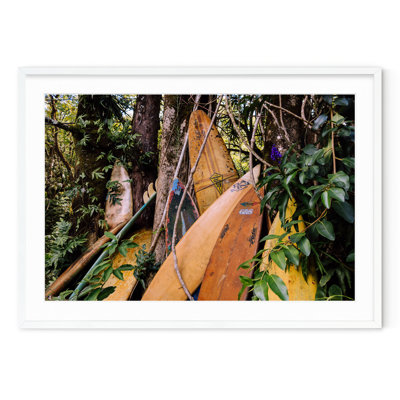 Old Surfboards - Picture Frame Photograph 