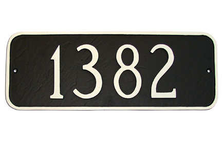 Enseigne d’adresse pour pelouse sur 1 ligne, Noir / Blanc