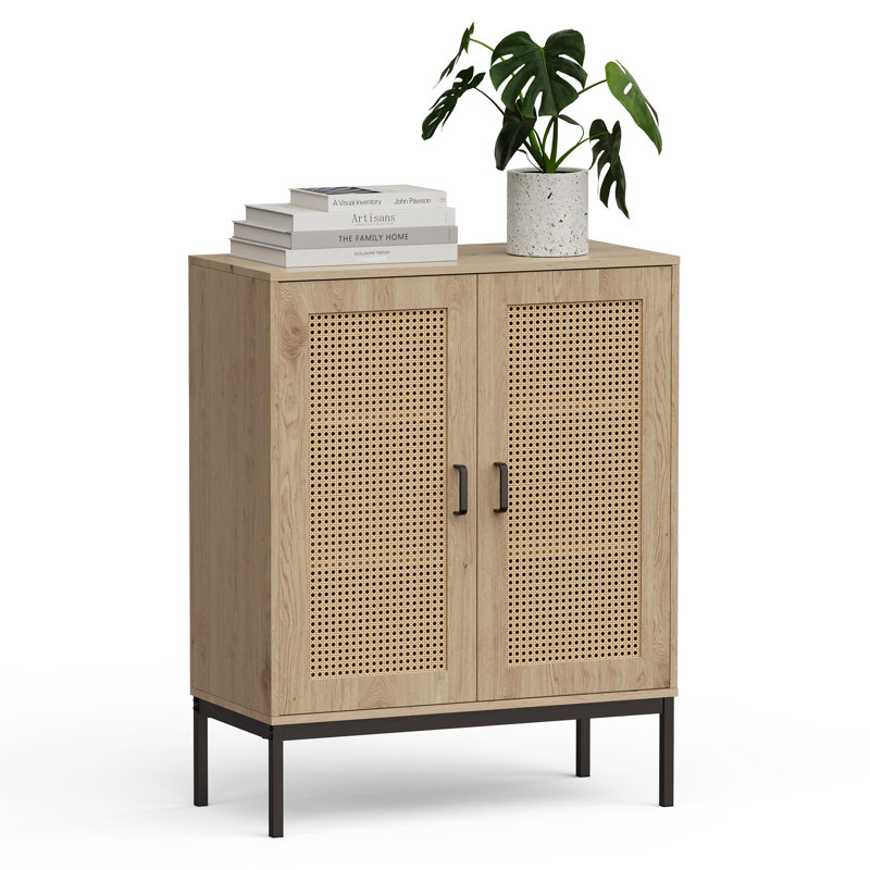  2 Door Tall Rattan Sideboard