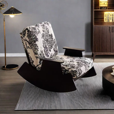 Chaise berçante vintage en tissu floral