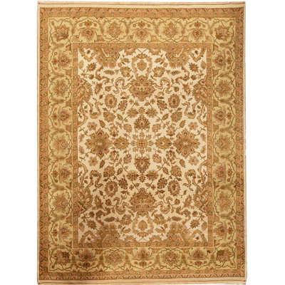 Tapis ivoire noué à la main de haute qualité
