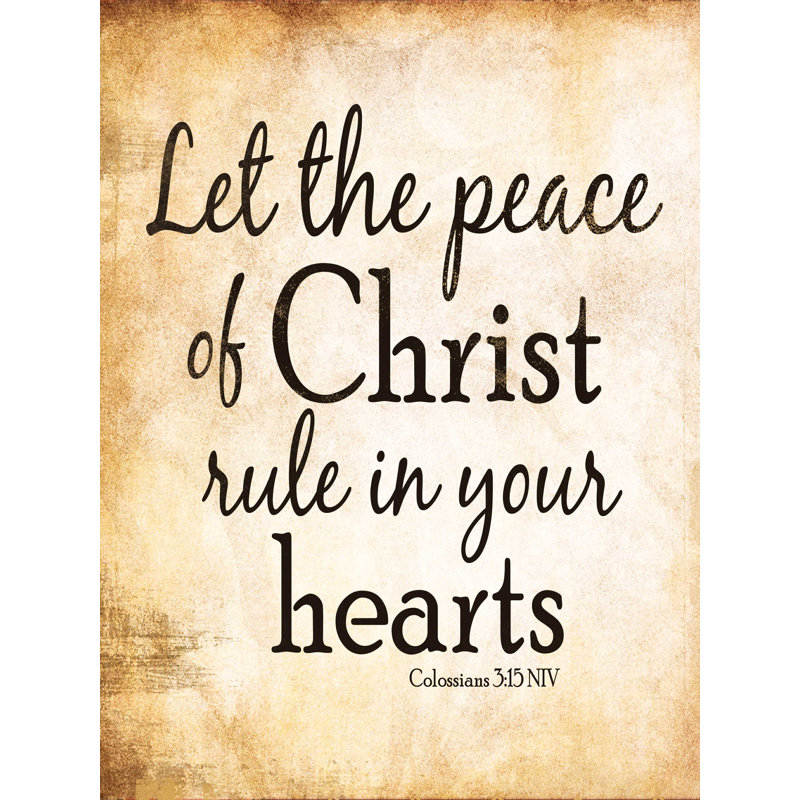 Peace Peace Hearts Center - Reproduction sur toile tendue, L 12 po x H 16 po