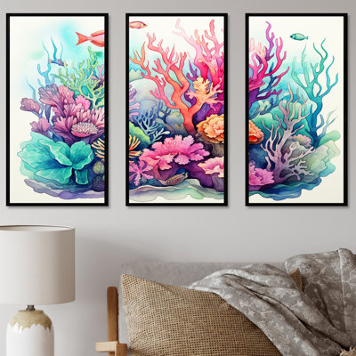 Coastal Coral In Watercolor I - Coastal Coral Under Water, art mural