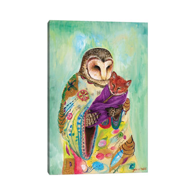 Mother Owl by Jahna Vashti - Wrapped Canvas Painting