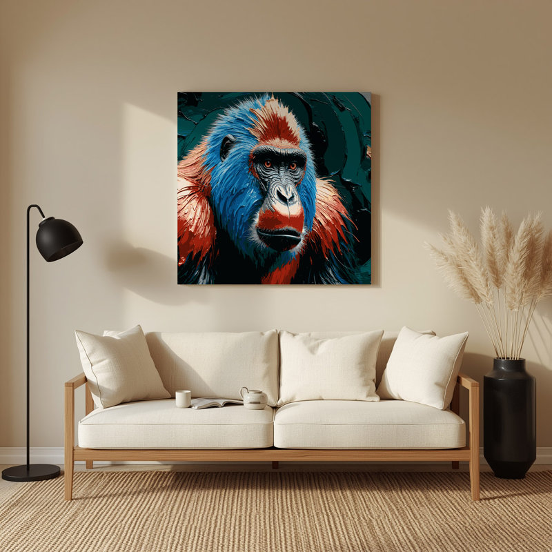 Art mural bleu faune, H 32 po x l 32 po