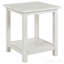 Distressed White Wood End Table With Shelf