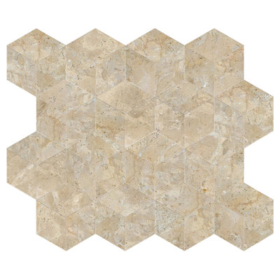 Carreaux de marbre hexagonal en pierre naturelle pour plancher et mur, 1 boîte de 12 pièces