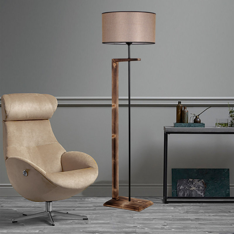 Johnsburg 163cm Traditional Floor Lamp, Brown, Beige