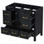 Meuble-lavabo de 36 po sans lavabo, meuble de rangement à structure en bois, meuble-lavabo autoportant avec 5 tiroirs et portes à fermeture douce-2124387131