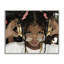 Fille branchée avec un casque doré, estampe numérique, design par Franklyn Gregory-130762049-130762045
