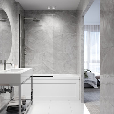 Écran de baignoire fixe sans cadre avec verre 3/8 po x 34 po x H 62 po Zenith