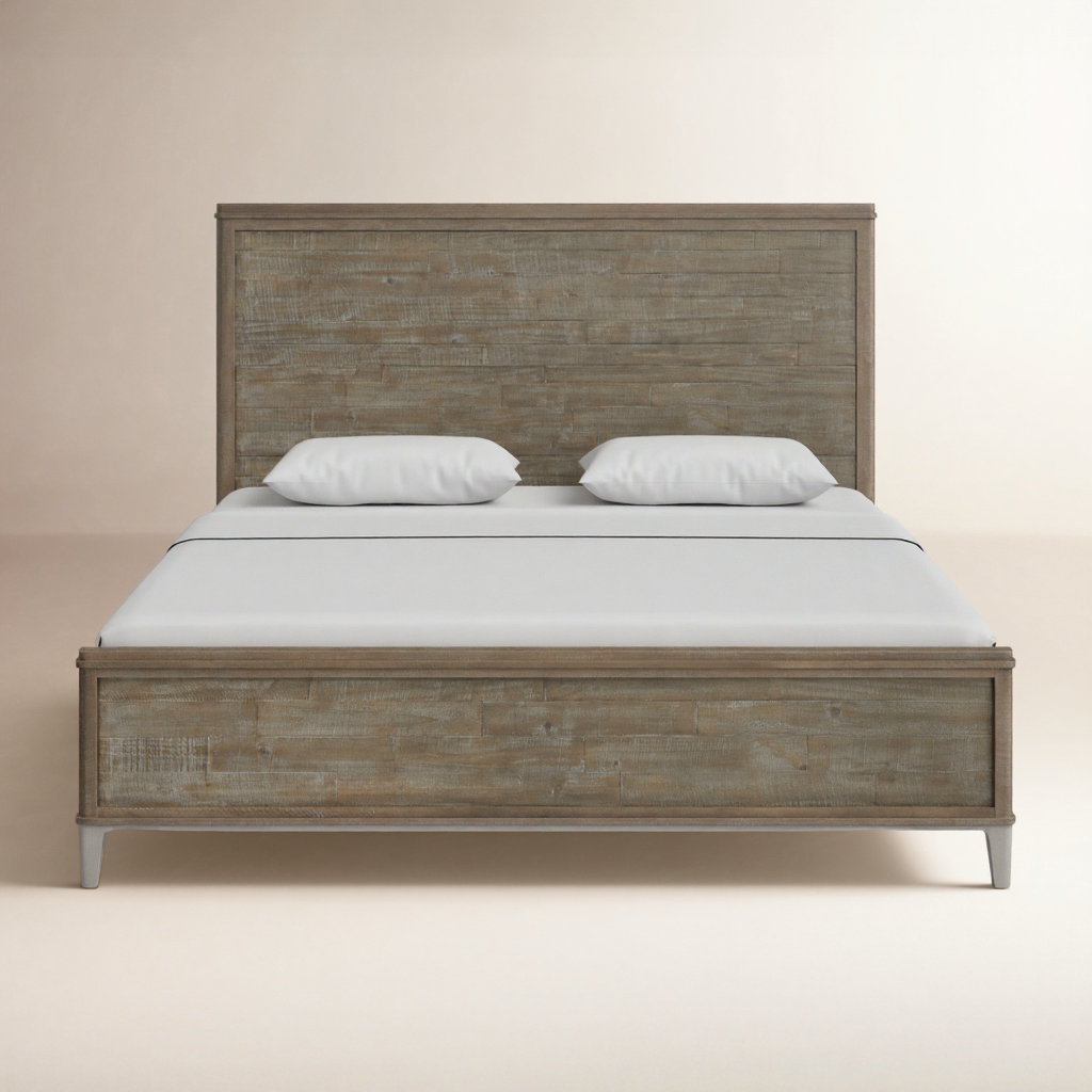 Mauve Solid Wood Bed, Queen