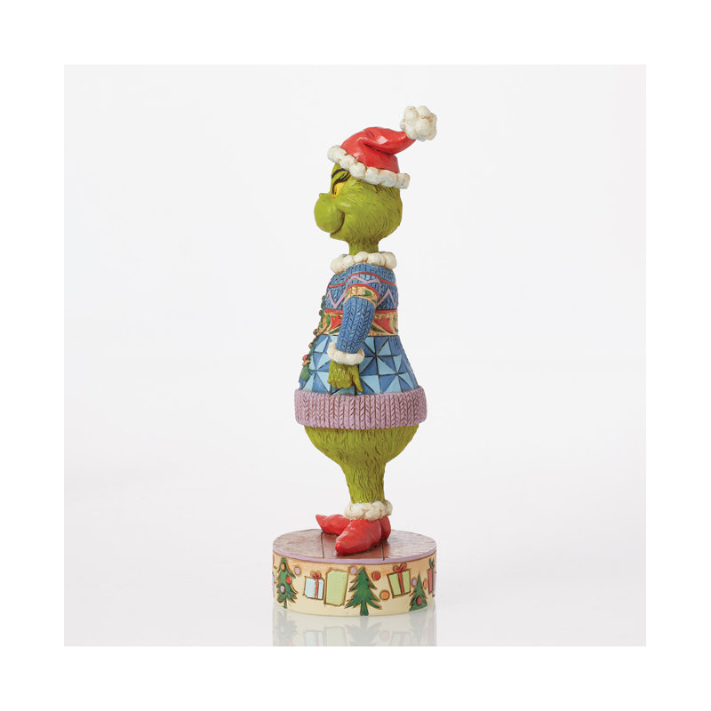 Figurine de Noël Dr Seuss le Grinch Jim Shore portant un chandail moche de Dr Seuss Grinch