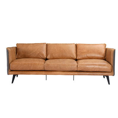 MESSINA LEATHER SOFA COGNAC