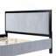 Grand lit tapissier avec tête de lit moelleuse, cadre gris et noir-1336809177