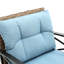 Chaise berçante d'extérieur en gris - matériaux, assise confortable, facile à transporter, avec rangement Compartiment bleu Profitez de vos loisirs