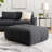 Nowa Contemporary Chenille Fabric Upholstered Ottoman Foot Stool Rectangle Ottoman
