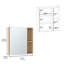 Armoire à pharmacie à porte simple H 19 po avec miroir, cinq tablettes intérieures, chêne clair-610025921