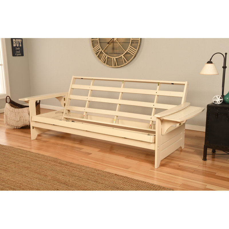 Johnte Full-size Futon Frame, Mattress Not Included   , Antique White