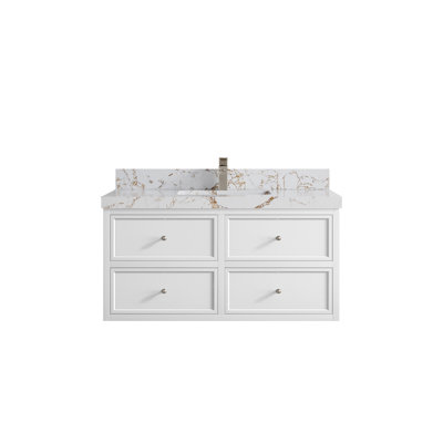 Ensemble de meuble-lavabo simple 42 po avec plateau en quartz Corris