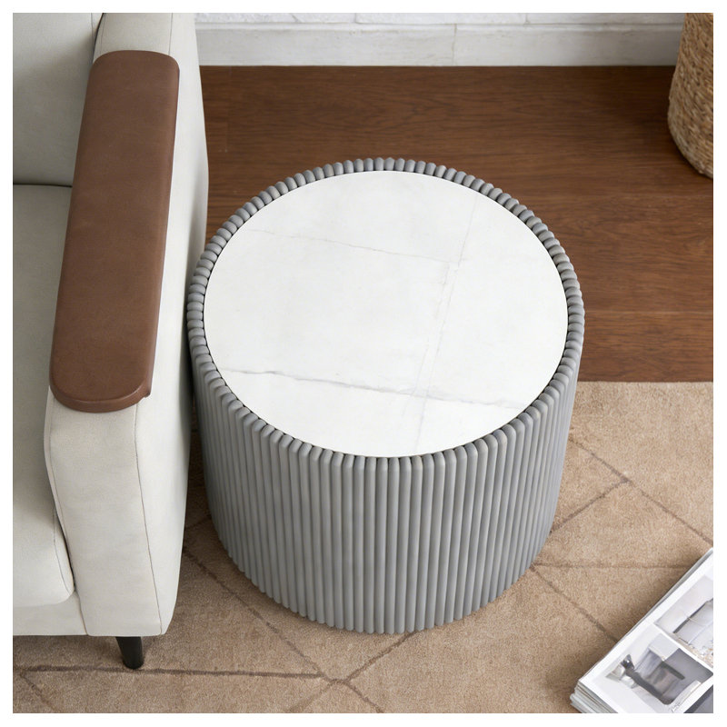 Table d'appoint, Gris, blanc et or