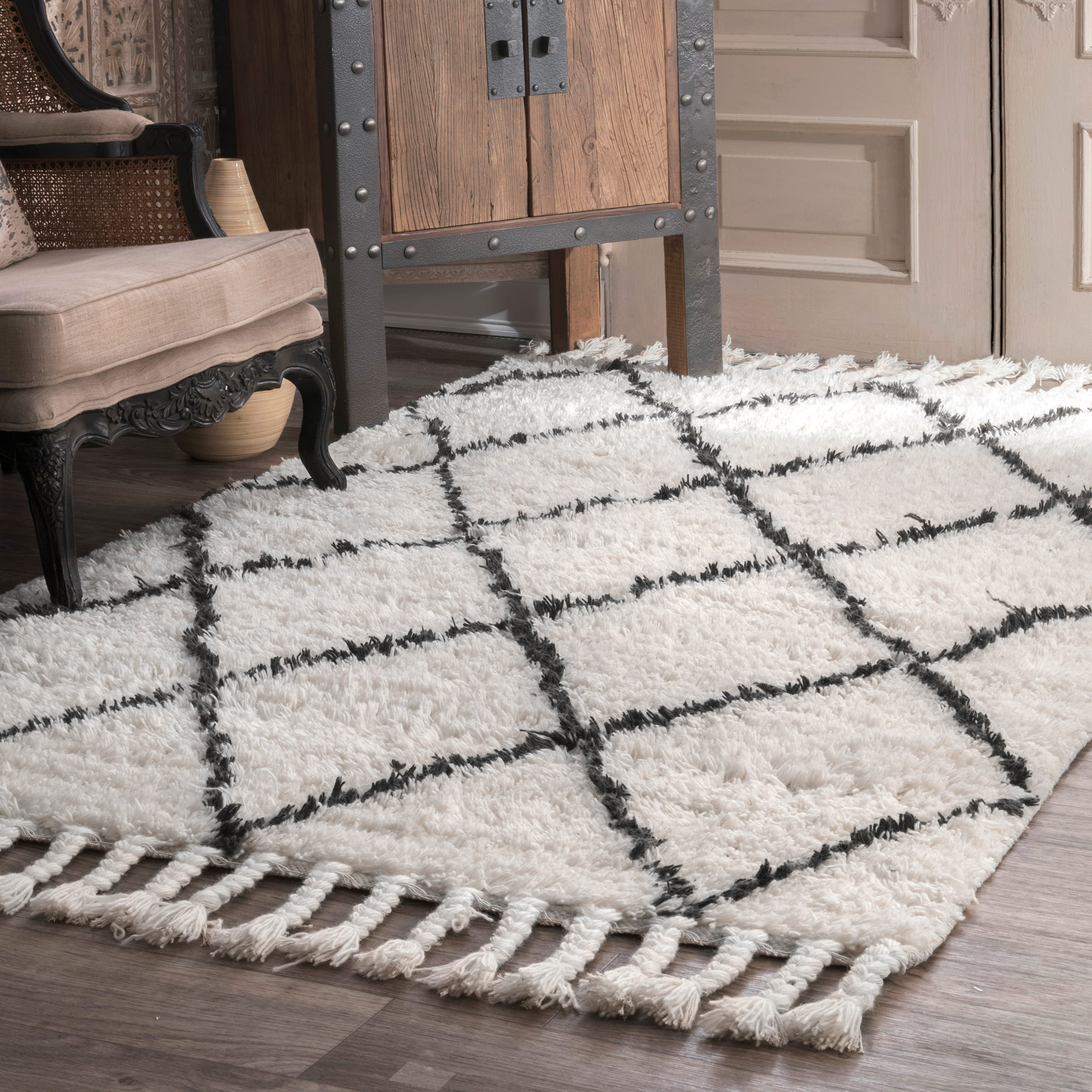 Cream / Grey Hand Woven Chunky Braided Hand Knitted, Modern Style Wool Area  Indoor Rug. Customization Available Thebrothersisterco -  Canada