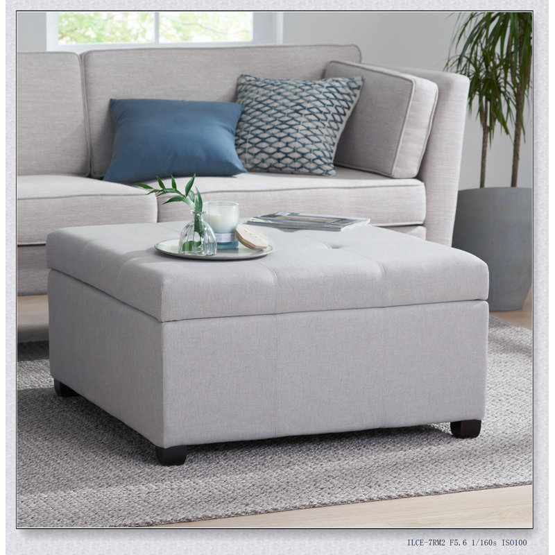Repose-pieds rectangulaire rembourré en tissu