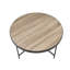 Table basse en chêne gris patiné avec structure en métal et base