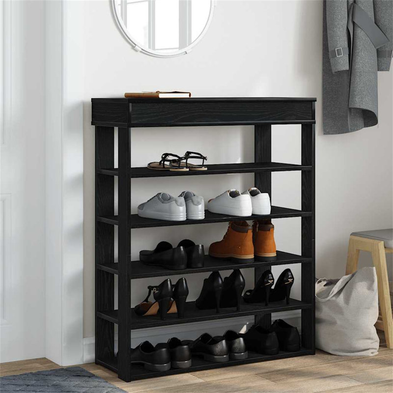 Shoe Rack 80X30x98 Cm Engineered Wood, Black, 98cm H x 80cm W x 30cm D
