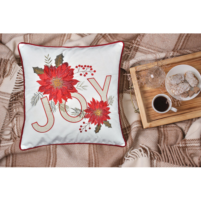 Appliqued Velvet Throw Pillow