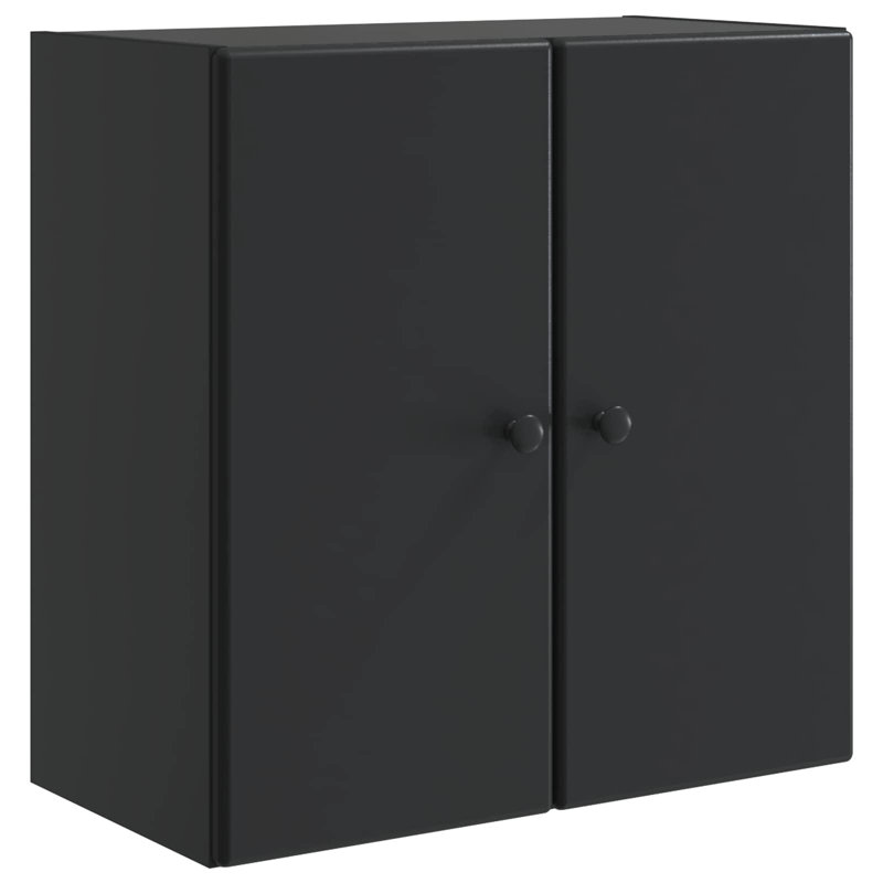  Wall-Mounted Cabinet Engineered Wood Storage Rectangular Garage Indoor, Black