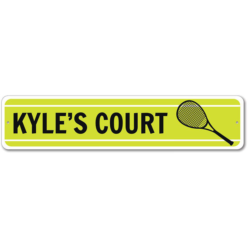 Plaque de tennis en métal, H 4 po x l 18 po x P 0,04 po